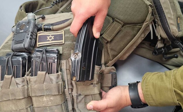 Impacto cartucho en el chaleco del soldado IDF